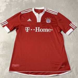 2009/2010 FC Bayern Munich adidas Red Home Jersey Shirt Football Mens Large